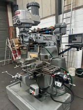 Ref 42 Bridgeport Turret Mill c/w Slotting Head, 2 Vices, 2 Axis DRO