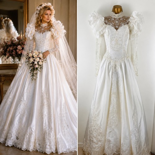 Vintage 1980s white wedding - white,
