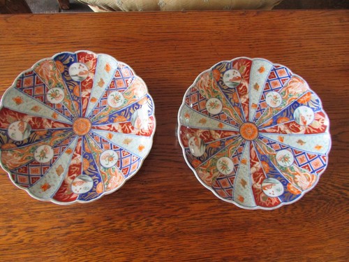 Pair japanese imari plates - japanese,