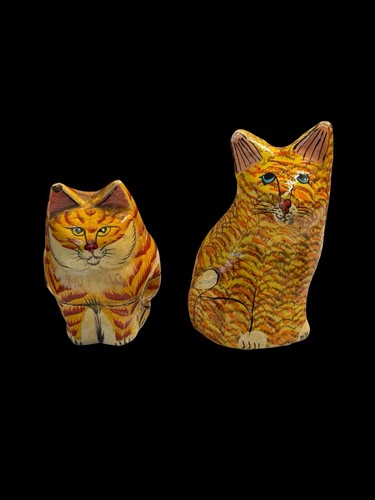 Vintage india paper mache cat - vintage,