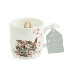 Wrendale Designs Mug Feather Your Nest Birds Wrens 300ml Fine Bone China