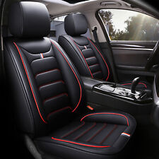 Full Set PU Leather Car Seat Covers Black Red Fit Dacia Duster Logan Sandero