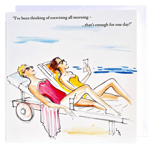 Card funny beach - card, women