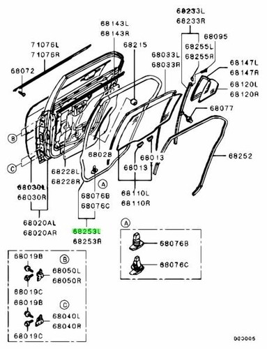 Weatherstrip door opening - weatherstrip,, rr