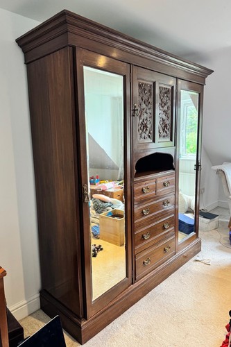 Edwardian carved mirrored - edwardian,