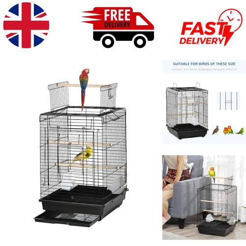 Portable black parrot cage - portable,