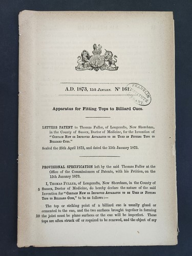 1873 antique patent - antique,