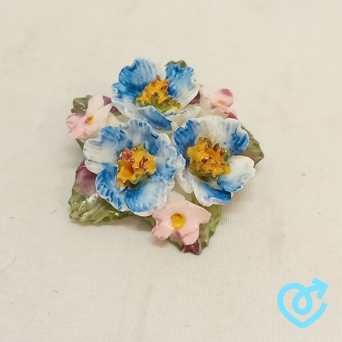 Porcelain flower brooch multi - porcelain,