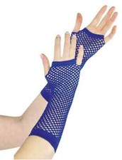 New Fingerless Fishnet Gloves 80s Accessory Fancy Dress 10+ Colours