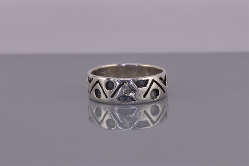 Sterling silver 8mm carved - 8mm,
