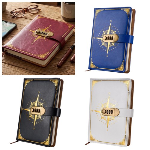 Lockable password diary pu - a5,