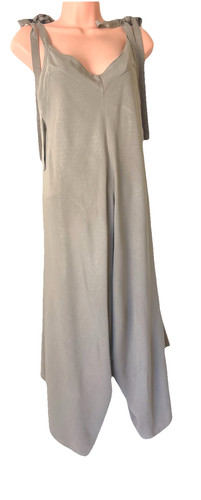 Taupe wide leg - leg, jumpsuit