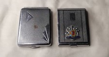 2 Art Deco Chrome Matchbook Holders.  One Has Coronation Matchbook With 1 Match
