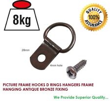 PICTURE FRAME HOOKS D RINGS HANGERS FRAME HANGING ANTIQUE BRONZE FIXING