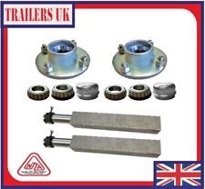Trailer Axle Set 2 x Taper Hubs 4 inch PCD Mini Hub 2 x Square Stub Axles