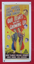 OUR HEARTS WERE GROWING UP ORIGINAL 1946 DAYBILL FILM POSTER Gail Russell LINEN