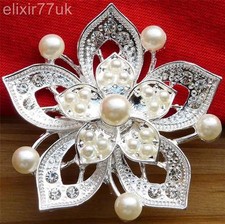 NEW LARGE SILVER FLOWER