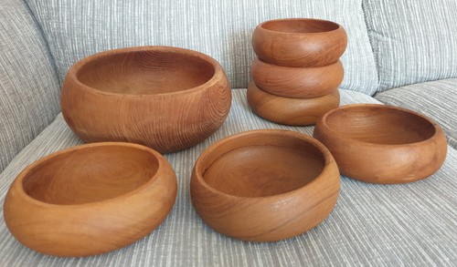 Vintage set hand turned hard - vintage,