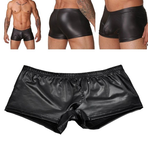 Mens black blue wetlook - blue,