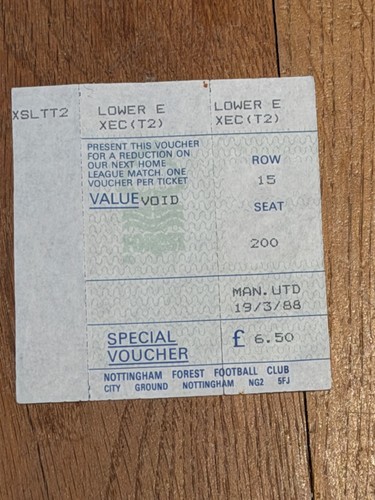 Ticket 1987 nottingham - 1987/88,