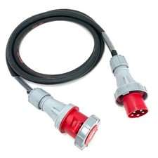 63Amp 415V 5 Pin 3 Phase Extension Lead 10mm² Heavy Duty Industrial Rubber Cable
