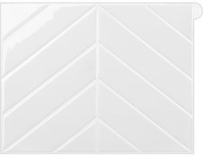 WoStick 10 Pack 3D Self Adhesive Peel and Stick Herringbone Wall Tiles White