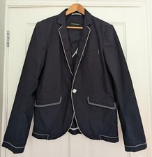 FULL CIRCLE cotton navy blazer