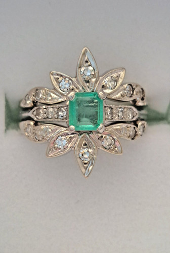 Antique platinum emerald and - platinum,