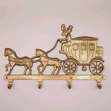 Vintage Brass Horse & Carriage