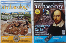 Current Archaeology UK Magazines x2 July & August 2012, Orkney, Shakespeare