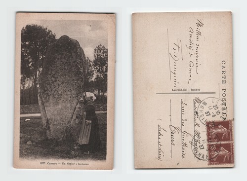 Vintage postcard carnac - vintage,