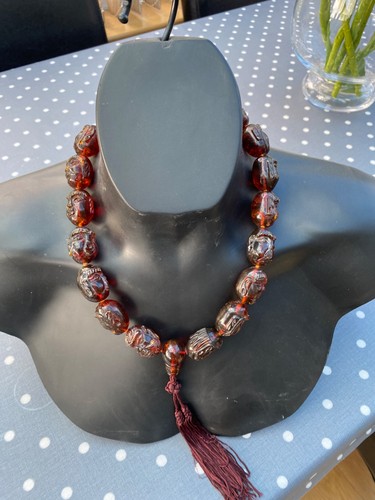 Vintage amber carved - vintage,
