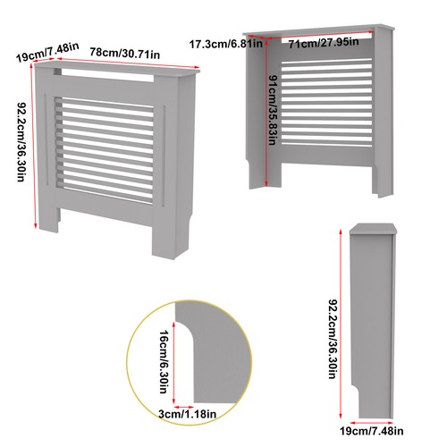92cm tall radiator cover white - radiator,