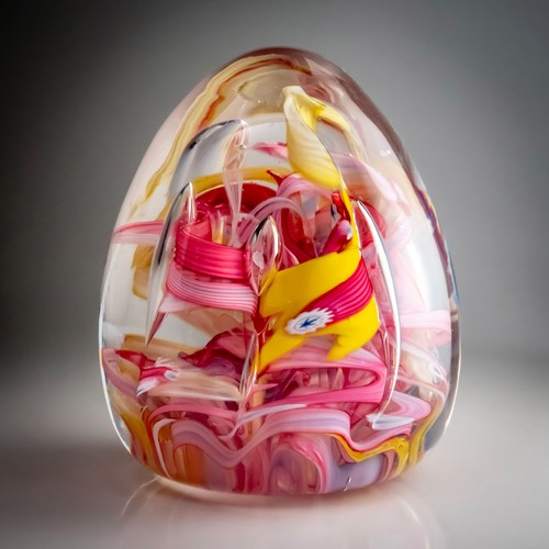 Art glass paperweight pink - art,