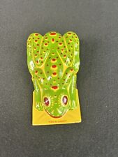 VINTAGE TIN TOY FROG Clacker & Crank Noisemaker Made in Germany DDR GDR ERA