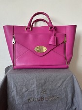 Mulberry Large Pink Fuchsia Willow Tote Bag RARE VGC