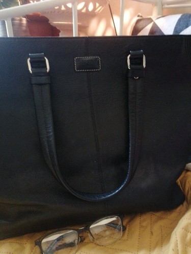 Black leather bag osprey - black,