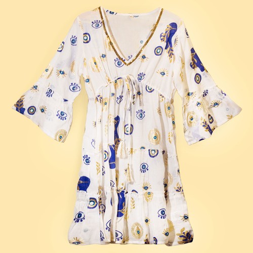 Nomad sari evil eye dress - sari,