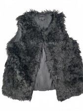 Topshop Black Faux Fur Gilet