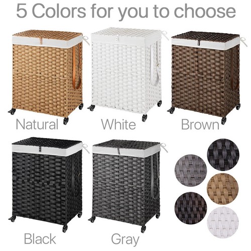Large handwoven laundry hamper - large,