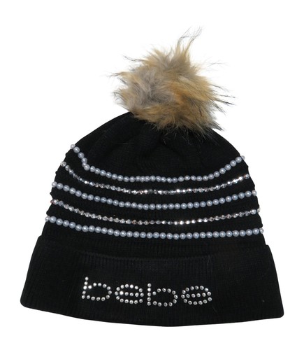 Bebe beanie hat with pom - hat, black