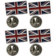 4 x UK Union Jack Flag Enamel