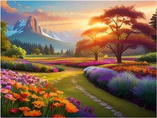 Tile Mural Landscape Garden