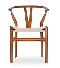 2x Walnut Scandi Mid Century Wishbone Chairs