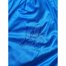 Anthony Joshua Signed Blue Lonsdale Boxing Shorts Ex Condition No COA