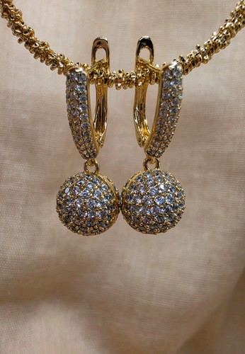 14k gold plated pavé - gold,