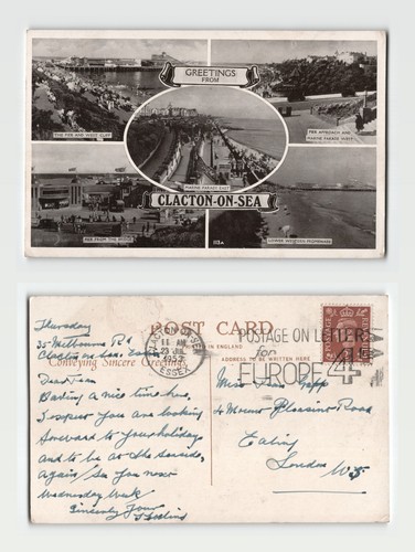 Postcard clacton on sea - postcard, clacton-on-sea