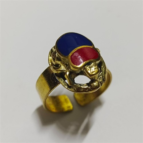 Egyptian scarab brass enamel - egyptian,