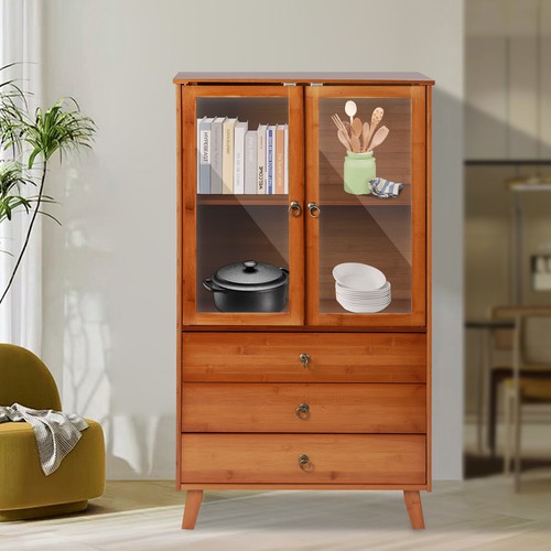 Door bamboo kitchen buffet - 2-door,