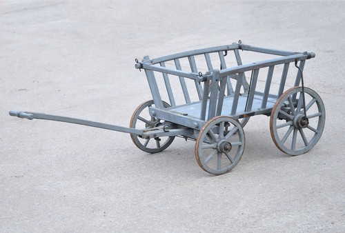 Old vintage dog cart pony - old,